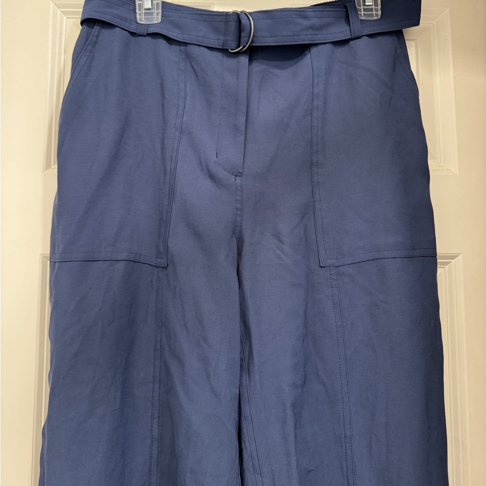 Nine West Women's Navy Blue Cargo Jumpsuit Pants; preppy beachy business - Picture 2 of 9